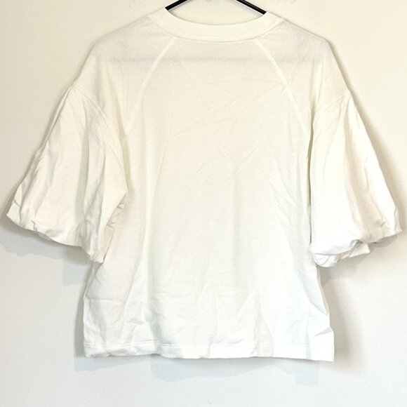NWT Madewell White Puff Sleeve Sweatshirt - Size: Medium - Picture 5 of 8